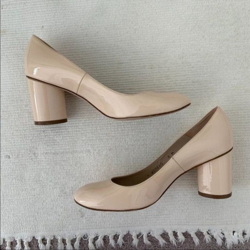 Stuart Weitzman Azalea Heels Nude Patent Leather